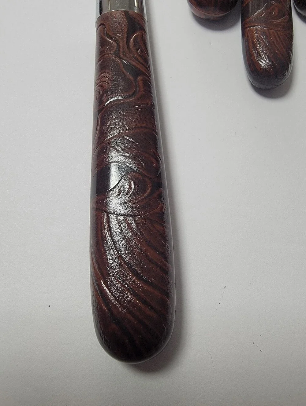 New Western Cowboy Tooled Leather Style 16pc Flatware Set